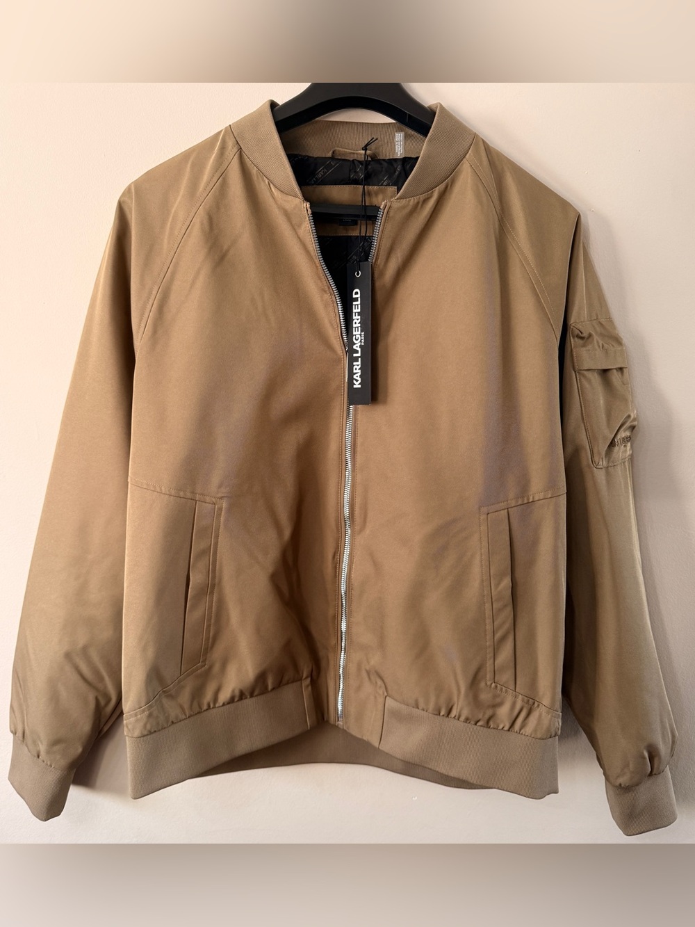Karl Lagerfeld Men's Khaki Bomber Jacket(brand new)